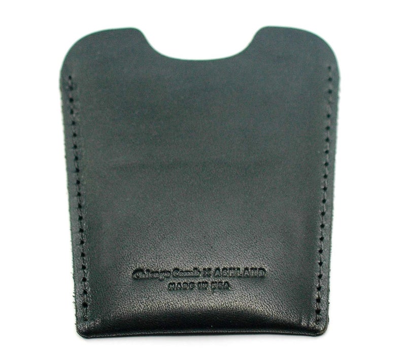 Chicago Comb No. 7 Carbon Fiber + Horween Dublin Black leather sheath, Made in USA, Detangling Pick & Lift Comb, Men & Women, Long, Curly & Thick Hair, Big Beards & Afros, Anti-Static, 6" (15 cm) Long - Image 4